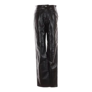 AGOLDE 90’s Pinch Waist Recycled Leather Pants Detox Black 28 High Rise NWT